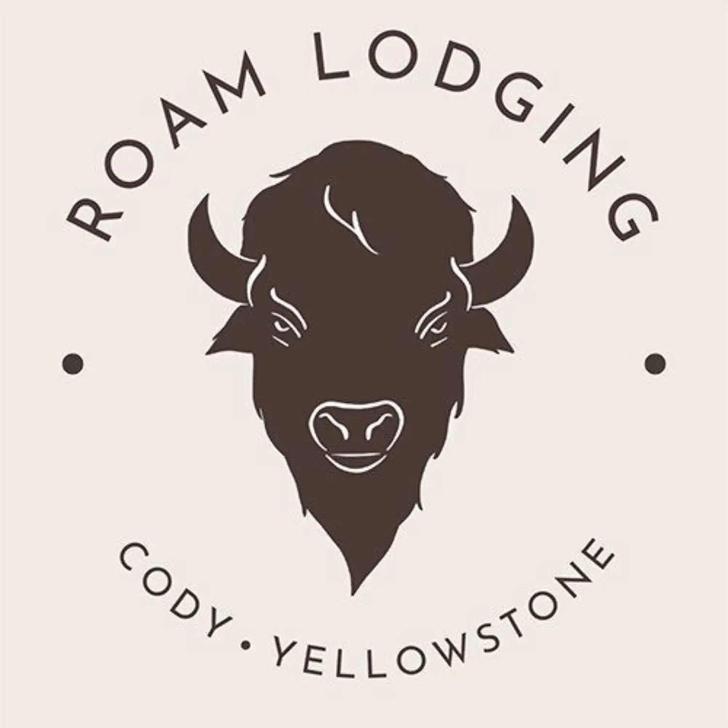 Roam Lodging Bison Head Logo with Background